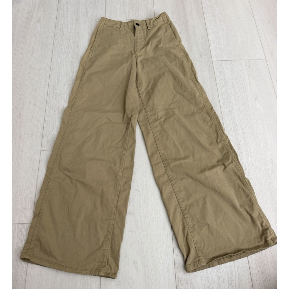 Rag & Bone Sofie Wide Leg Chino Pants in Khaki Color Sz 0